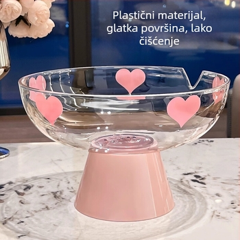 Voćni tanjur sa košaricom za odvodnju u obliku srca i kutijom za pohranu, PET+ABS materijal, moderan jednostavan stil, prvoklasna kvaliteta
