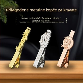 Geometrijska spona za kravatu od legure, gravirana, završna obrada pečenog premaza, unisex
