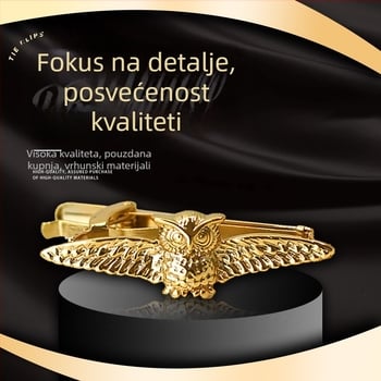 Geometrijska spona za kravatu od legure, gravirana, završna obrada pečenog premaza, unisex