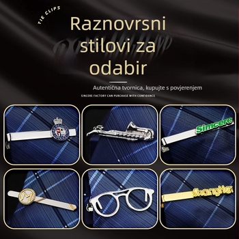 Geometrijska spona za kravatu od legure, gravirana, završna obrada pečenog premaza, unisex