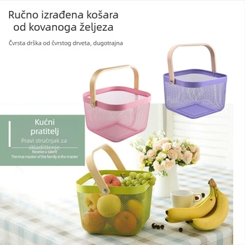 Koš za voće i povrće, materijal od željeznog umjetničkog djela, model Kq-023, za voće, povrće, knjige i časopise, moderni minimalistički stil.