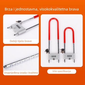 Brava za staklena vrata Minghanjiang – željezna konstrukcija, model Glass door lock, za staklena vrata, stil Novi kineski