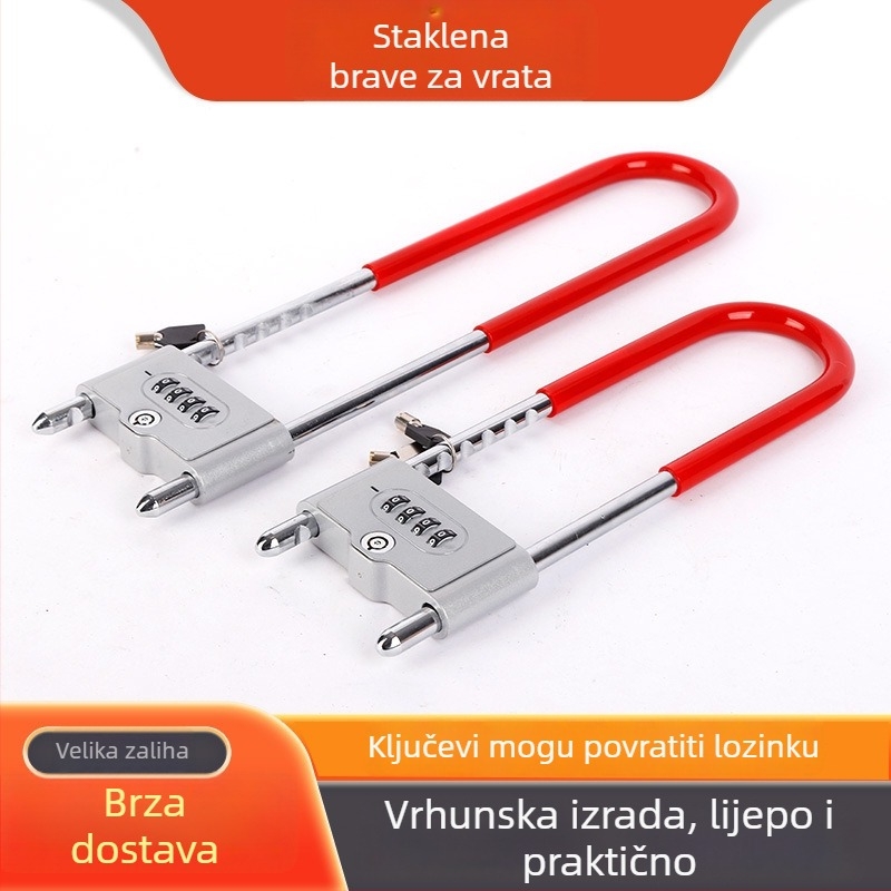 Brava za staklena vrata Minghanjiang – željezna konstrukcija, model Glass door lock, za staklena vrata, stil Novi kineski