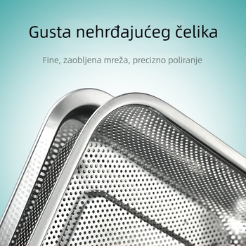 Nehrđajući čelik – pravokutni koš za ocjeđivanje u kuhinji, mrežasti koš za voće i povrće, jednostavan stil