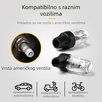 LED svjetlo za ventile automobila i motocikla, ABS materijal, vodootporno, univerzalna kompatibilnost, vibracijsko blještanje