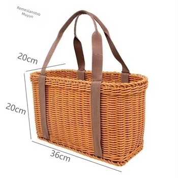 Ručni pleteni koš od imitacijskog ratana za kućnu upotrebu — PP materijal, moderni minimalistički stil, model 009, košarica za kupovinu voća i povrća