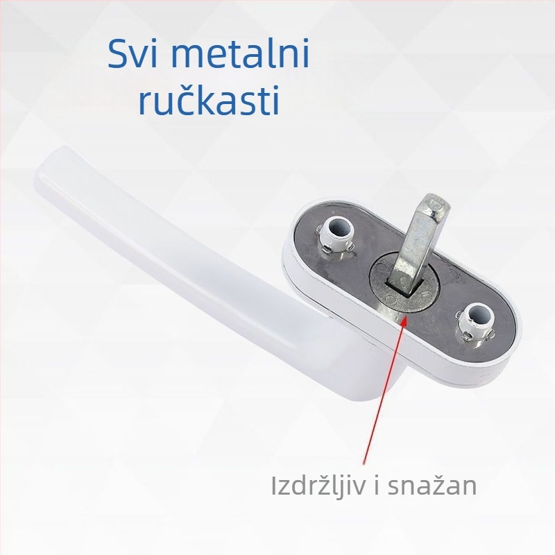 Ručka za upravljanje vratima i prozorima s push-pull funkcijom i unutarnjim okretanjem, spojna brava; cinkova legura; za PVC prozore; suvremeni minimalistički stil
