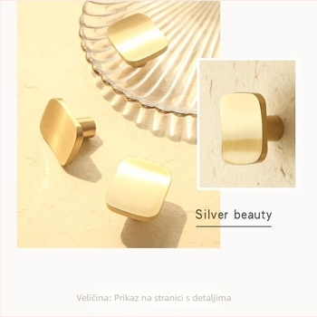 Mosazna ručica za ladice i vrata, brušena površina, moderan jednostavan stil, model DD6682