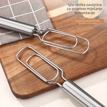 Ručni miješalac tijesta od nehrđajućeg čelika 430 – za domaće pečenje i fermentaciju tijesta