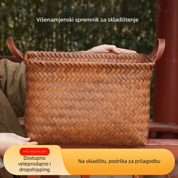 Koš za skladištenje - imitacija ratana, retro stil, pogodan za voće i povrće