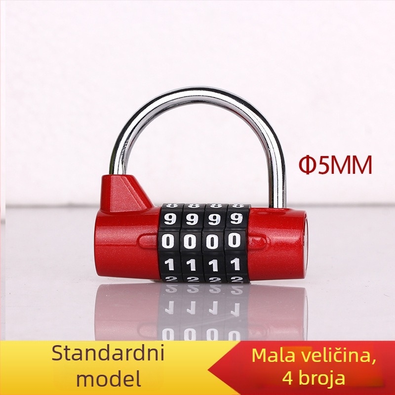 Katanac za ormar s 4-znamenkastim numeričkim kodom — cinkova legura, model 206 Hammer Lock, debljina zaključavajućeg štapa 4.8 mm, razmak između šipki 36 mm