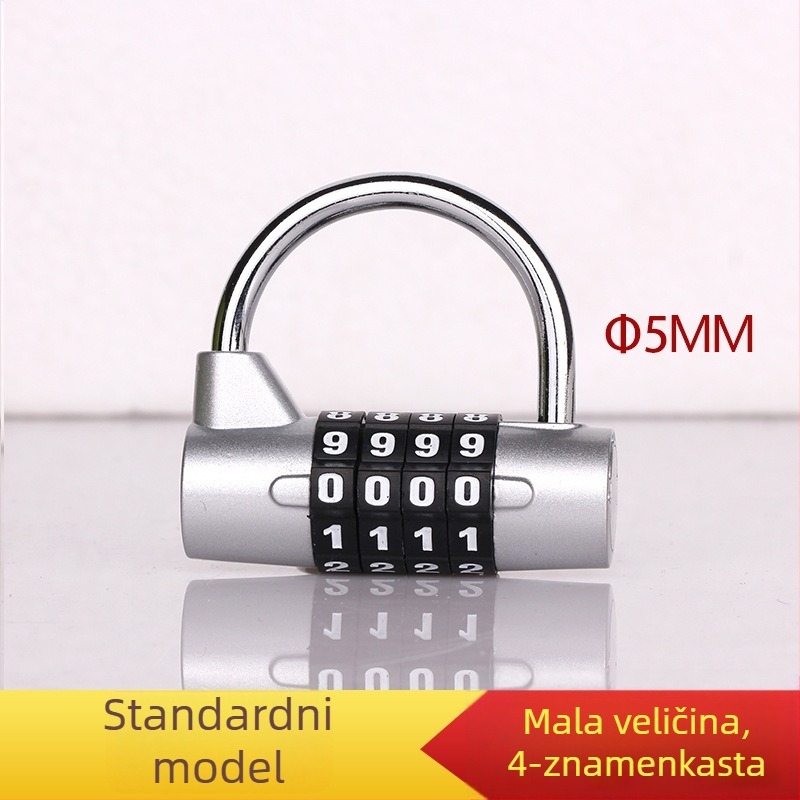 Katanac za ormar s 4-znamenkastim numeričkim kodom — cinkova legura, model 206 Hammer Lock, debljina zaključavajućeg štapa 4.8 mm, razmak između šipki 36 mm