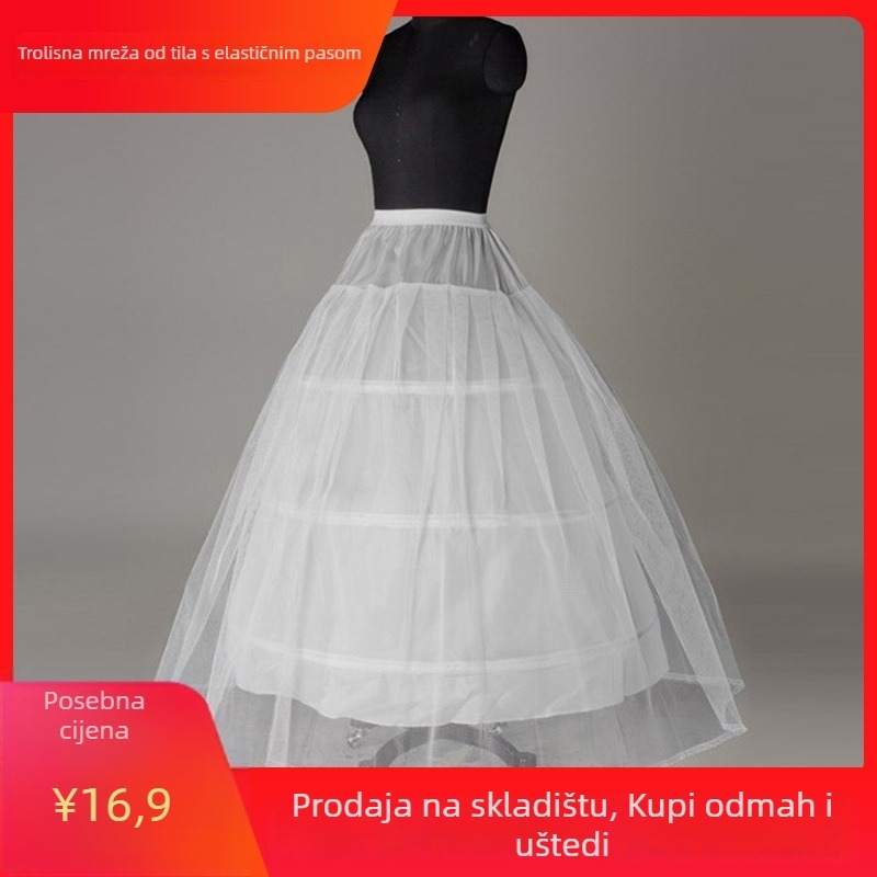 Petticoat s tri čelična prstena, dvostruka nit, dodatak za dugu vjenčanicu, Dance Fairy
