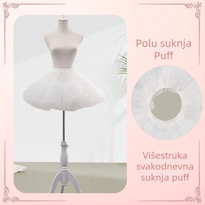 Lolita Petticoat bez kostiju, dvostruko slojevita suknja s unutarnjom podstavom (Petticoat 46; Odrasli; Ljeto 2025)