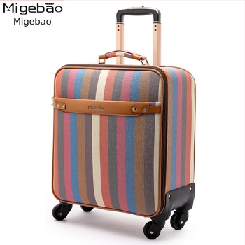 Poslovni kofer za putovanje s univerzalnim kotačićima, PVC materijal, prugasti uzorak, vodootporan i otporan na krađu
