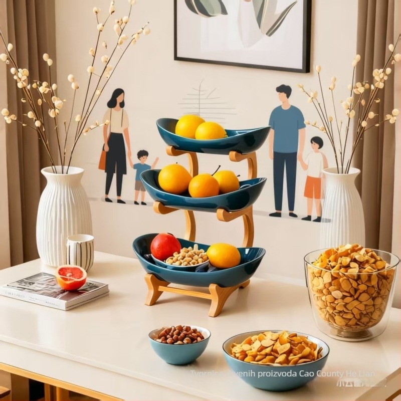 Heshuo Premium Višeslojni pladanj za voće, Europski stil, Stil 66, Lansko ljeto 2021, Premium kvaliteta