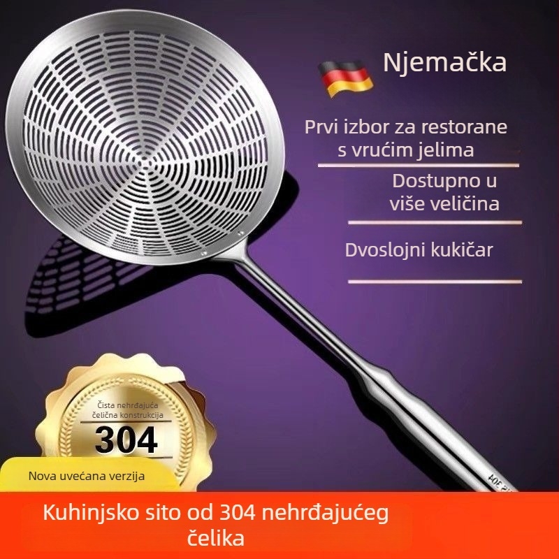 Dugodržično mrežasto cjedilo od nehrđajućeg čelika 304 za dumplinge i ocjeđivanje