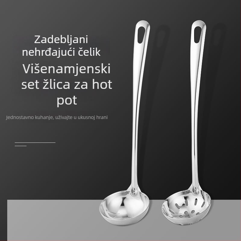 Set žlica od nehrđajućeg čelika za vruće lonce, male žlice za juhu sa sitom dizajnom, po osobi