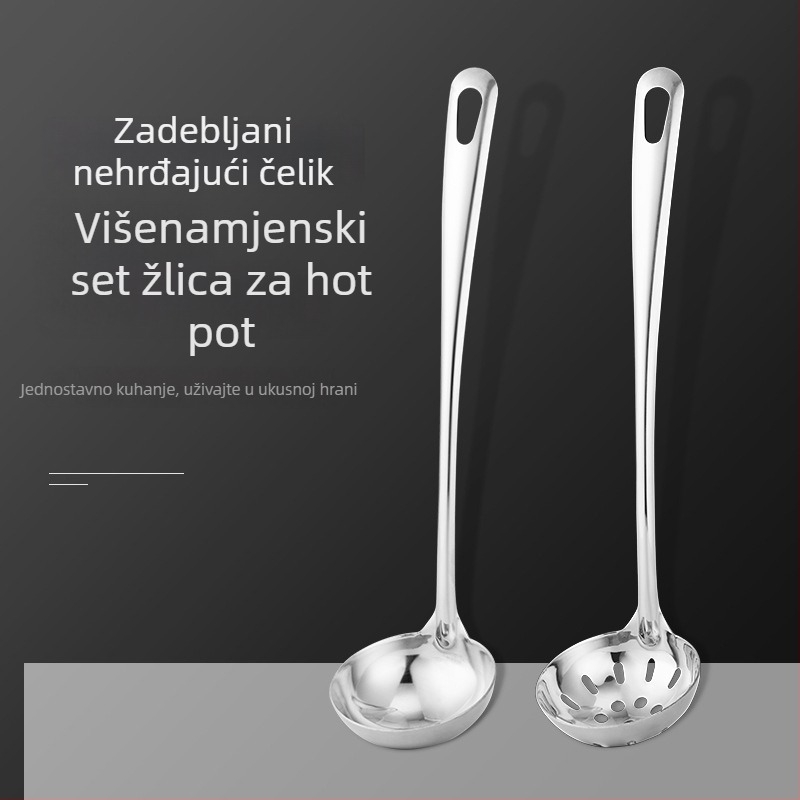 Set žlica od nehrđajućeg čelika za vruće lonce, male žlice za juhu sa sitom dizajnom, po osobi