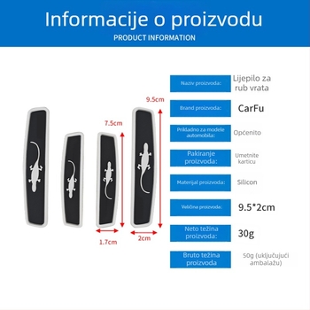 Traka za zaštitu vrata automobila od sudara – silikon, model AC-721, universalni tip, zaštita od ogrebotina