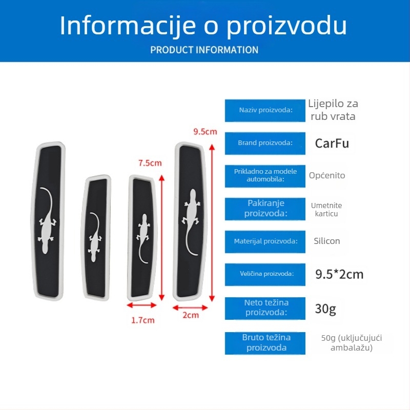 Traka za zaštitu vrata automobila od sudara – silikon, model AC-721, universalni tip, zaštita od ogrebotina