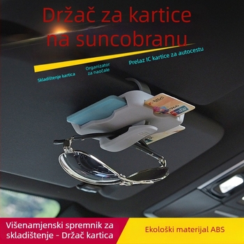 Držač kartice za automobilsku sunčevu viziru — klip za naočale, pretinac za karte — ABS