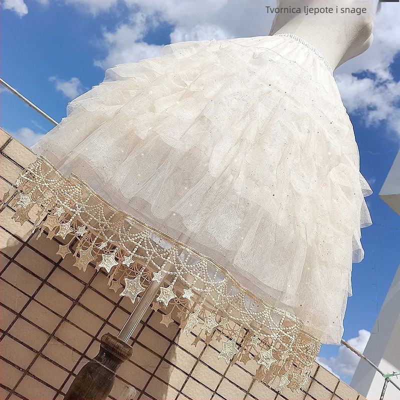 Podrška za suknju Lolita s prilagodljivim kostima od riblje kosti, srednja duljina, svakodnevno nošenje