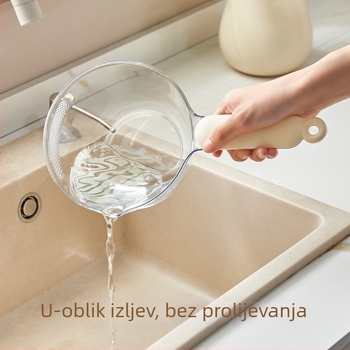 Neuništiva kuhinjska žlica za vodu, duboko izrađena i debela, prozirna žlica za pranje riže, plastična, prilagodljiva