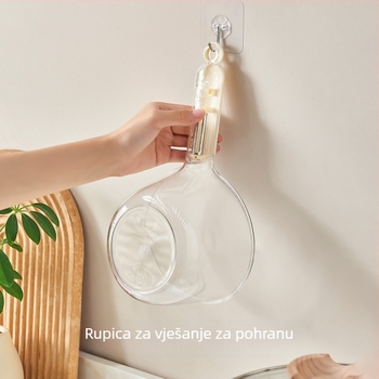 Neuništiva kuhinjska žlica za vodu, duboko izrađena i debela, prozirna žlica za pranje riže, plastična, prilagodljiva