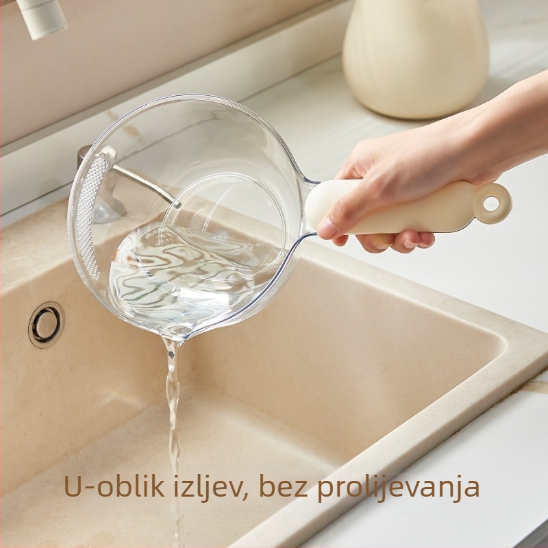Neuništiva kuhinjska žlica za vodu, duboko izrađena i debela, prozirna žlica za pranje riže, plastična, prilagodljiva