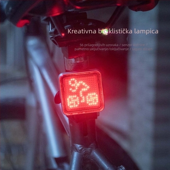 Stražnje svjetlo za bicikl s visokim intenzitetom LED-a, pametnim senzorom kočenja, Punjivo, za planinske i cestovne bicikle, baza u obliku luka