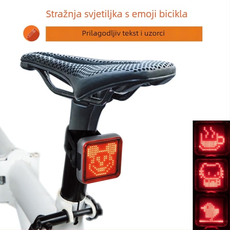 Stražnje svjetlo za bicikl s visokim intenzitetom LED-a, pametnim senzorom kočenja, Punjivo, za planinske i cestovne bicikle, baza u obliku luka