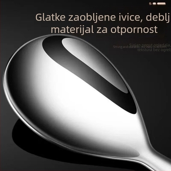 Žlica za rižu od nehrđajućeg čelika 304, neprianjajuća, protiv opeklina, jednostavnog stila, s logom