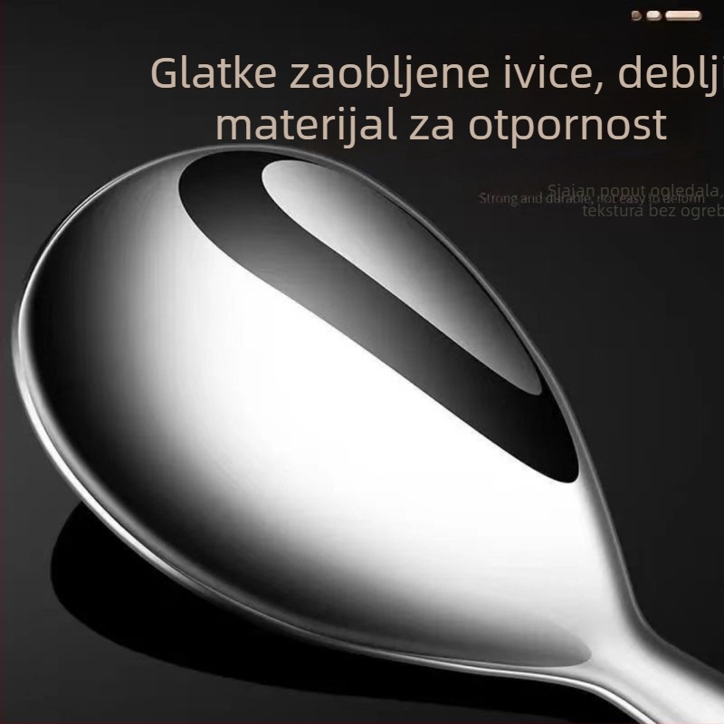 Žlica za rižu od nehrđajućeg čelika 304, neprianjajuća, protiv opeklina, jednostavnog stila, s logom