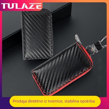Turadze T0322 futrola za ključ automobila – PU materijal, karbonska tekstura, jednostavan stil, za General vozila, bez prilagodbe.