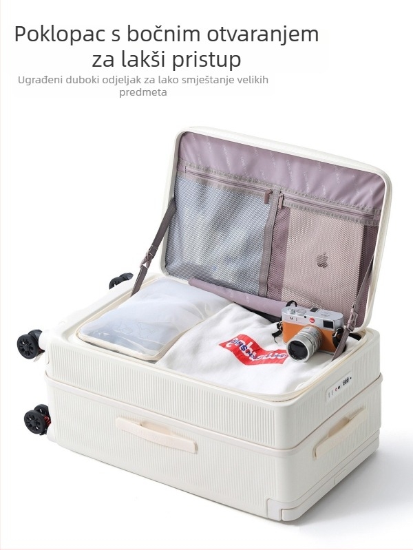 Solitary Wolf kofer s prednjim otvaranjem, TSA kombinirani zaključavanje, PC kućište, vodootporan i lagan, proširiv s odjeljkom suho/mokro