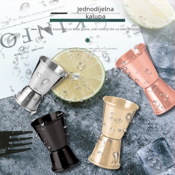 Nehrđajući čelična dvostruka mjerna čaša za koktele, mjere 15/30 ml i 20/40 ml
