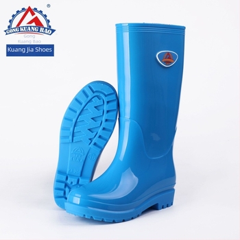 Ženske debele visoke čizme za kišu s PVC gornjim dijelom, visokim nadkoljenim, jednokomponentna lijevana konstrukcija, niski potpetica 1–3 cm, pogodne za sve sezone