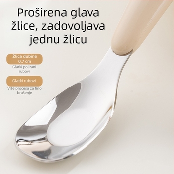 Nehrđujuća čelična žličica za bebe – za novorođenčad i malu djecu, sladak stil, ogledni sjaj