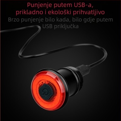 Inteligentna stražnja svjetla za bicikl s USB punjenjem i indukcijskim senzorom, za MTB i cestovne bicikle