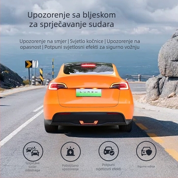 LED stražnje svjetlo za Tesla Model Y, zebra uzorak dizajna, svjetlo kočnice, integracija središnje konzole, prilagodljivo