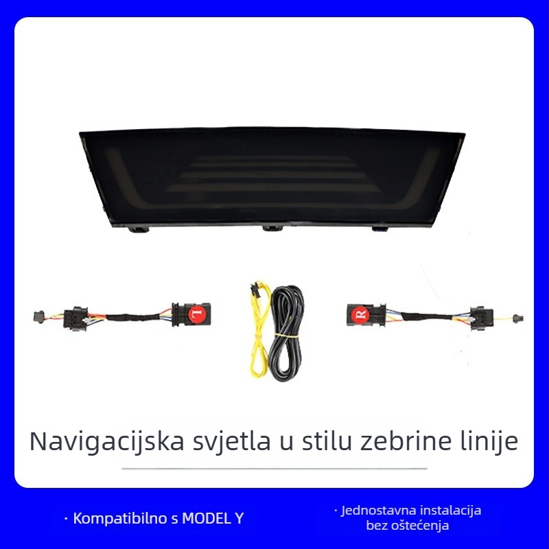 LED stražnje svjetlo za Tesla Model Y, zebra uzorak dizajna, svjetlo kočnice, integracija središnje konzole, prilagodljivo