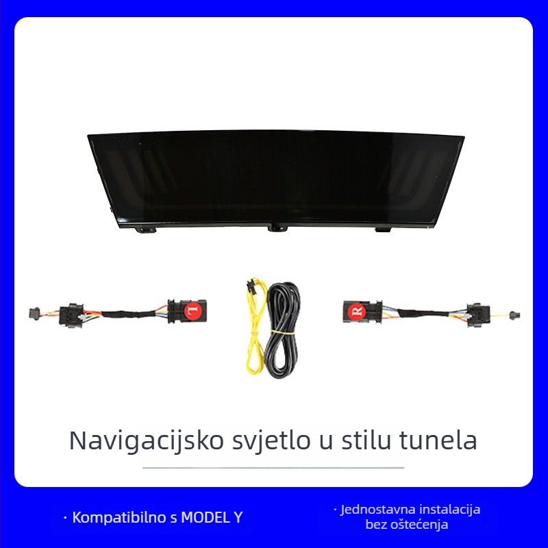 LED stražnje svjetlo za Tesla Model Y, zebra uzorak dizajna, svjetlo kočnice, integracija središnje konzole, prilagodljivo