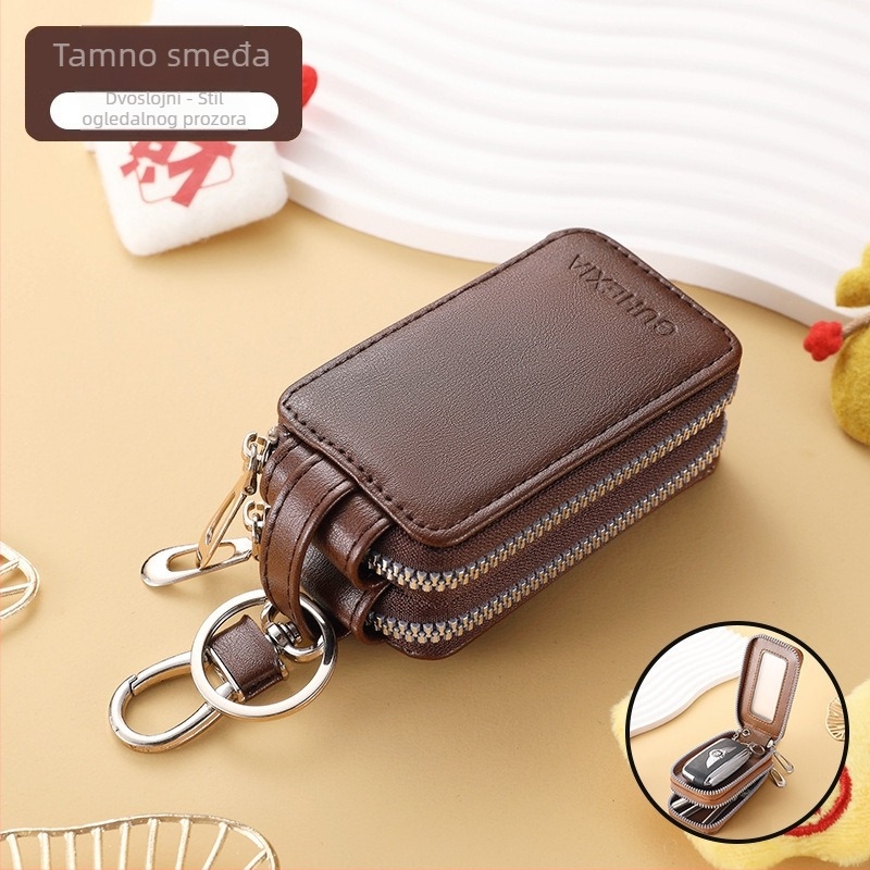 Torba za ključeve, unisex, PU koža, sintetička podstava, vodootporna, velika zapremina, višefunkcijski zatvarač