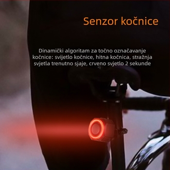 Zadnja svjetla za bicikl s alarmom protiv krađe i upozorenjem na kočenje, USB-C punjenje, 700 mAh, brzo otpuštanje montaže, visoka svjetlina