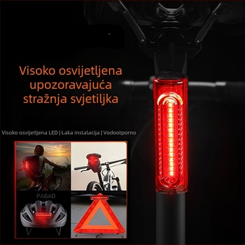 Tuliao USB LED stražnja svjetiljka za bicikl – za planinske i cestovne bicikle, sa svjetlom kočnice i upozoravajućim svjetlom
