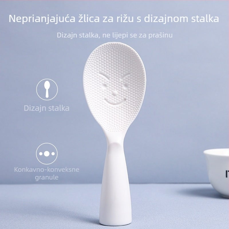 Neprijanjajuća žlica za rižu, japanskog stila, s uspravnim držačem, pogodna za kuhinju i kuhalo za rižu