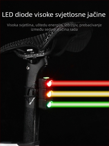 Quanxin stražnja svjetiljka za bicikl, visok vijek trajanja, punjiva za noćnu vožnju na planinskom i cestovnom biciklu