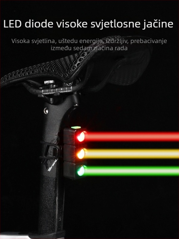 Quanxin stražnja svjetiljka za bicikl, visok vijek trajanja, punjiva za noćnu vožnju na planinskom i cestovnom biciklu