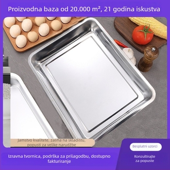 Nehrđajući čelični plitki tanjur, pravokutni oblik, polirana površina, mogućnost ispisa logotipa, prilagodba